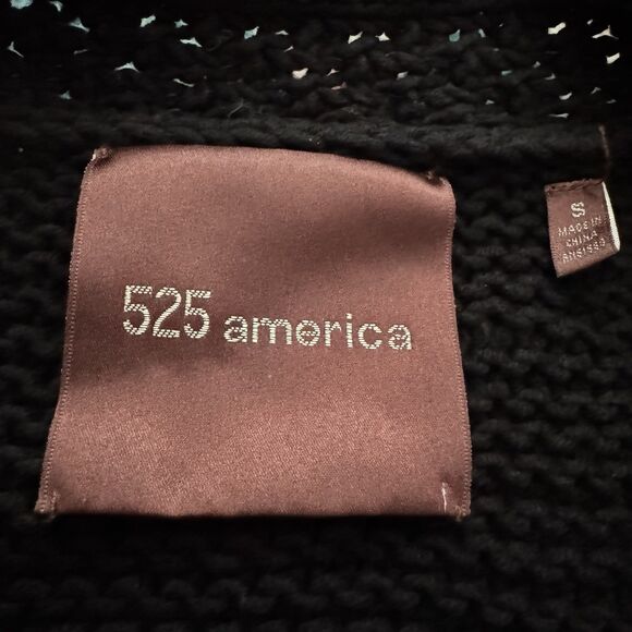 525 America Women's Black Chunky Knit Cardigan Sweater Size Small - Picture 4 of 10